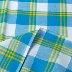 Best Price Good Texture Soft Touch 100% Cotton Sky blue Yarn Dyed Checks Shirting Tartan Plaid Cotton Fabric