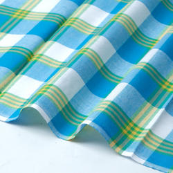 Best Price Good Texture Soft Touch 100% Cotton Sky blue Yarn Dyed Checks Shirting Tartan Plaid Cotton Fabric